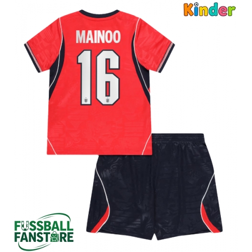 England Kobbie Mainoo #16 Replik Auswärtstrikot Kinder WM 2026 Kurzarm (+ Kurze Hosen)